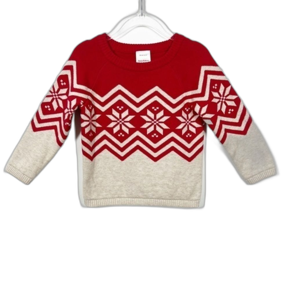 Hanna Anderson Baby Nordic Red‎ and Cream Sweater Size 2T 2022 Collection - Picture 7 of 15